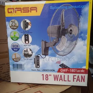 18" Qasa Ac/Dc Solar Inverter Wall Fan