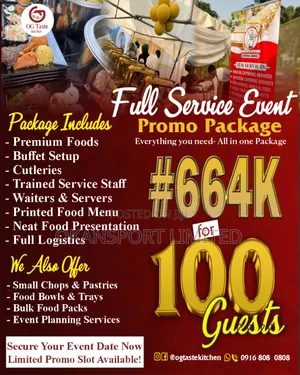 All-in-One Event Catering Packages, Food Packs/Bowls/Trays Small Chops