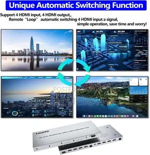  Video Wall Controller 4x4 Matrix Switch Splitter