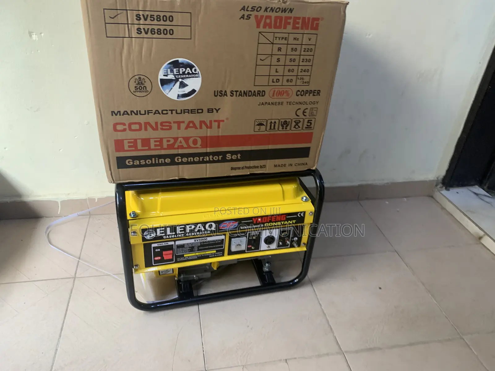 Elepaq 3.5kva Sv5800 Generator: Durable, Efficient Affordable