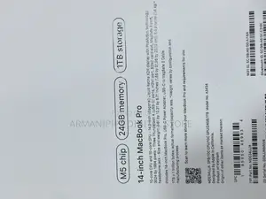 New Laptop Apple MacBook Pro 2025 M5 24GB SSD 1T