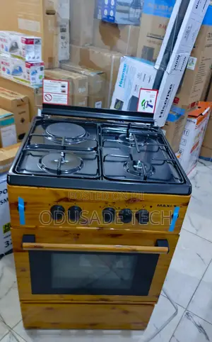 Maxi 60cm Gas Stove Wood-Colored 3+1 Burners