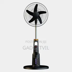 Ac/Dc Solar Powered Rechargeable 18-Inch Remote Control, Led Light Fan