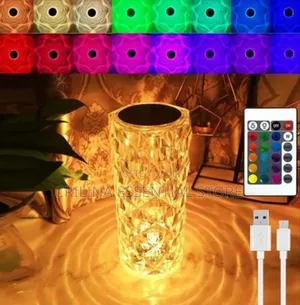 16 Lights Rechargeable Touch-Pad Rose Diamond Table Lamp
