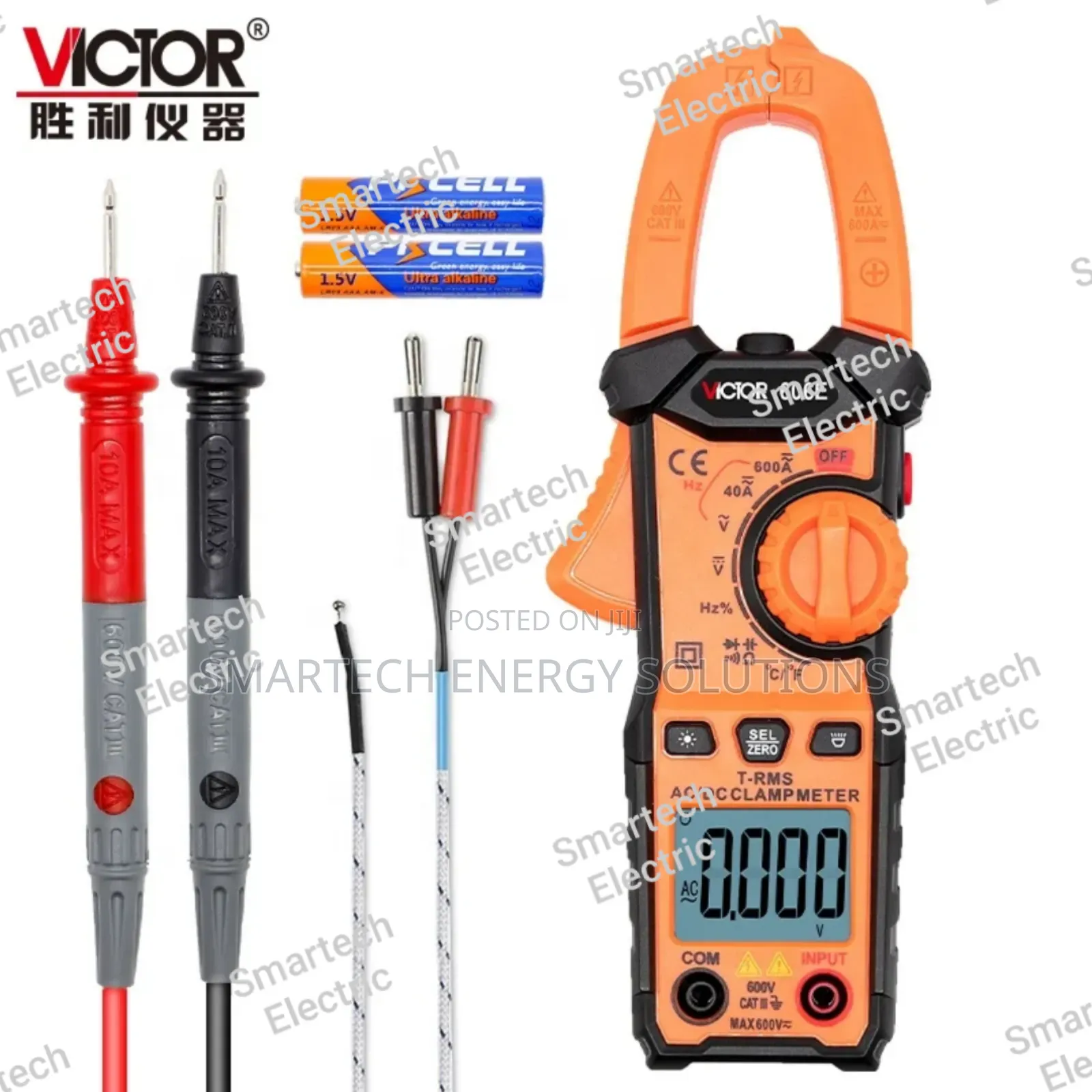Victor 606e 4000 Count Clamp Digital Ac/Dc Multimeter True RMS