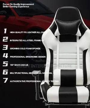 Ergonomic Gaming Chair With Footrest