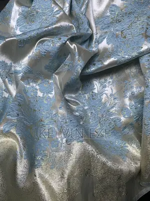 Blue Petal Damask Luxury Dress