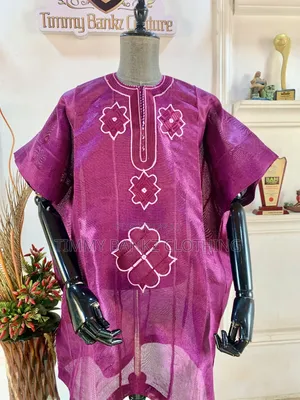 Embroidered Purple Men's Dansiki/Native Wear
