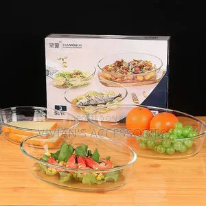 3pcs High Borosilicate Glass Baking Dish