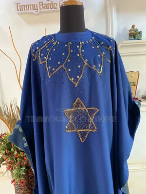 Beaded Navy Blue Men's Agbada/Native Wear