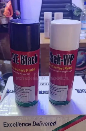 //Zchek-9e Black Fluorescent Fluid and Zchek-Wp White Contrast Paint