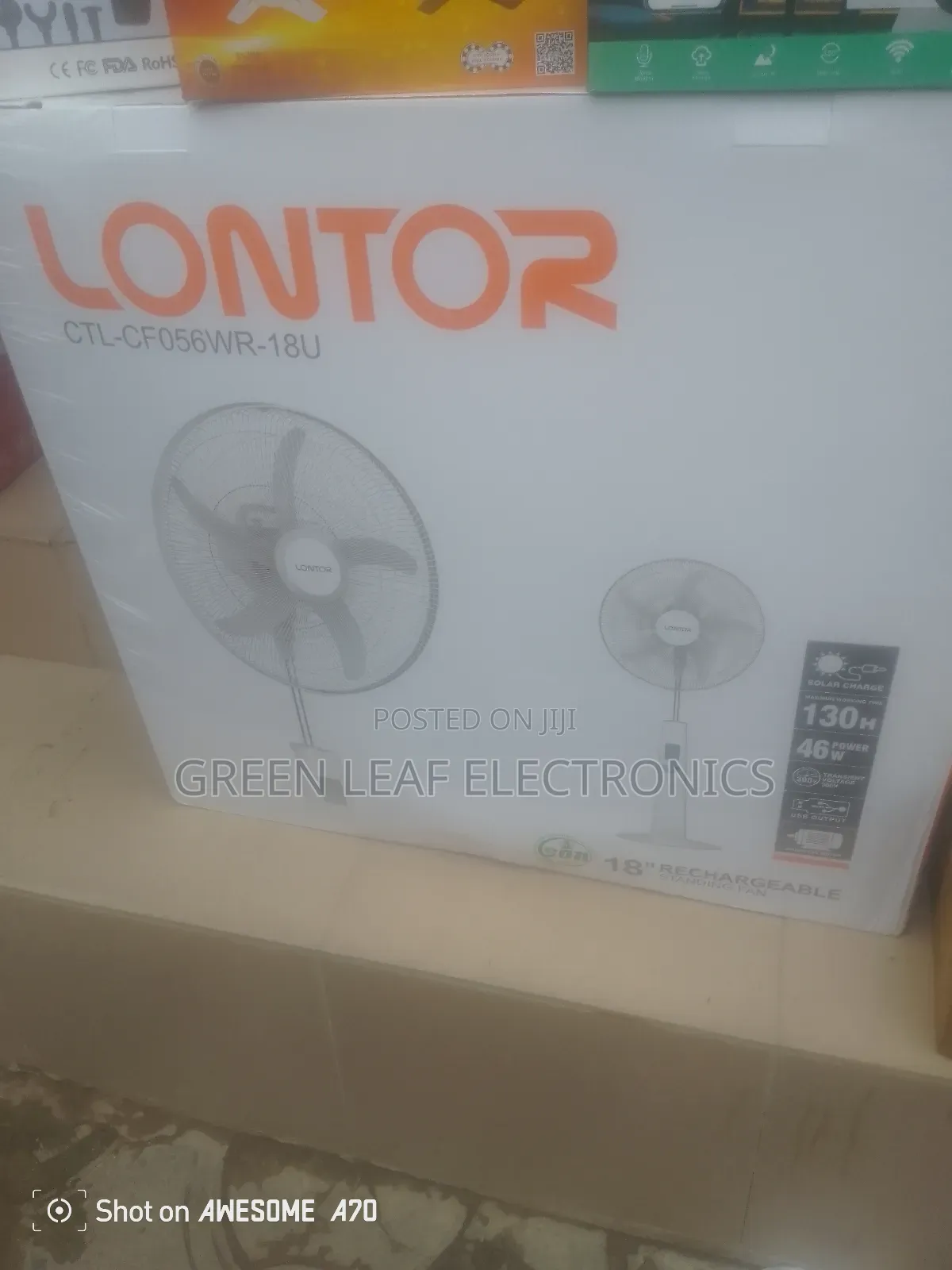 Lontor 18inches Rechargeable Fan