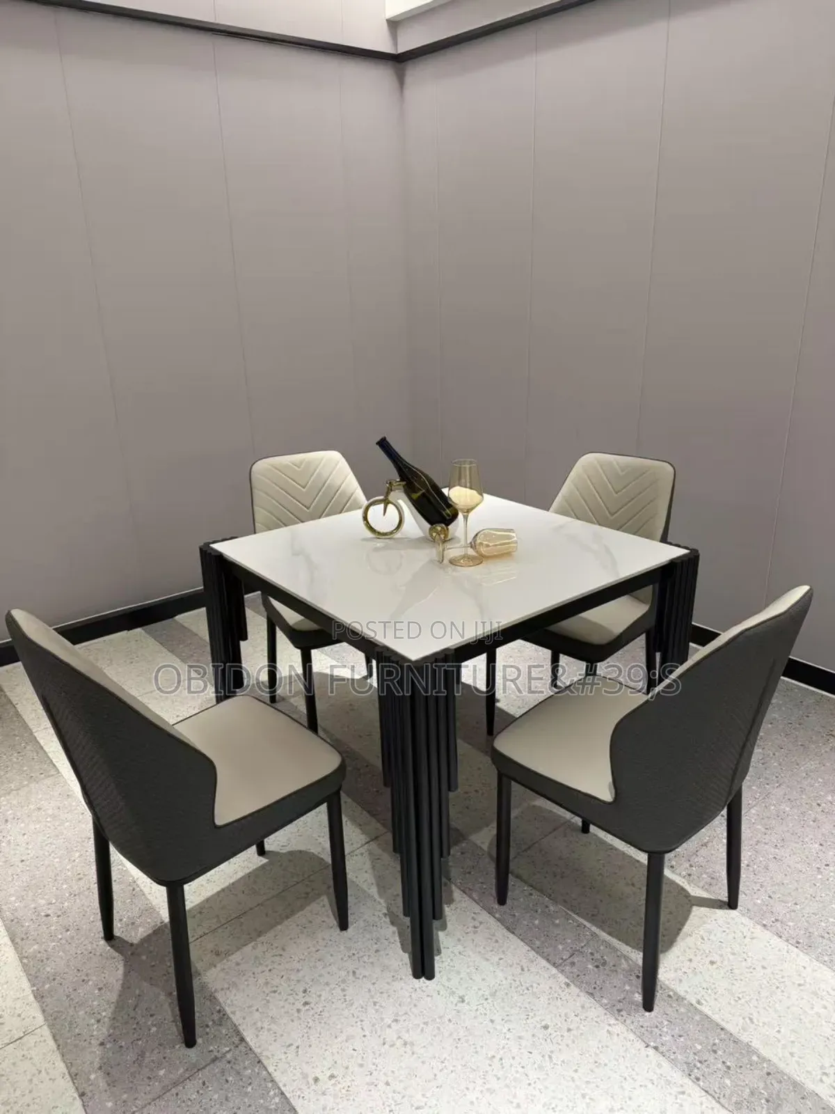 Portable Marble Top Dining Set