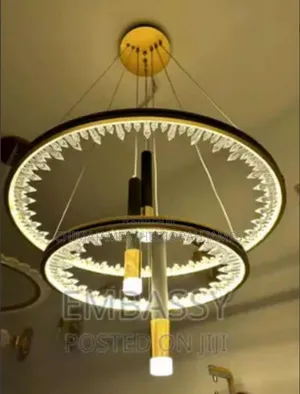 Modern Loft Staircase Black Circular Chandelier Villa Living Room