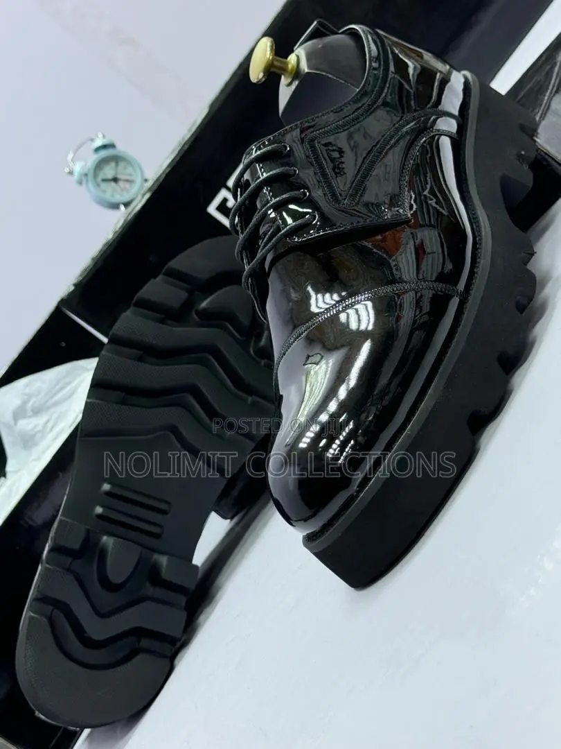 Givenchy Thick Soled Patent Leather Derby Shoe
