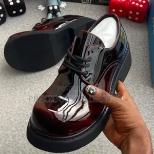 Glossy Leather Balenciaga Face Lift Lace Up Shoes