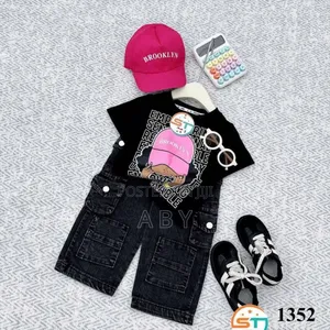 3pcs Girl's Denim Set 
(With Face Cap)
(
Age 1 to 8years)