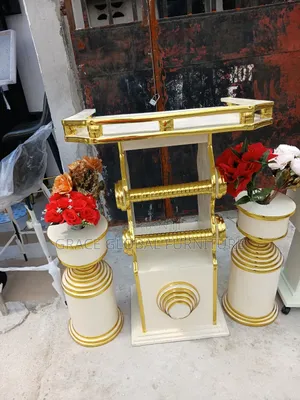 Church Pulpit and 2 Flowers Vase