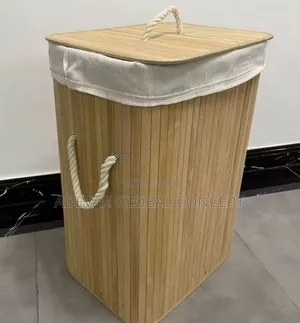 Bamboo Laundry Basket Storage Bin for Dirty Clothes Organizer