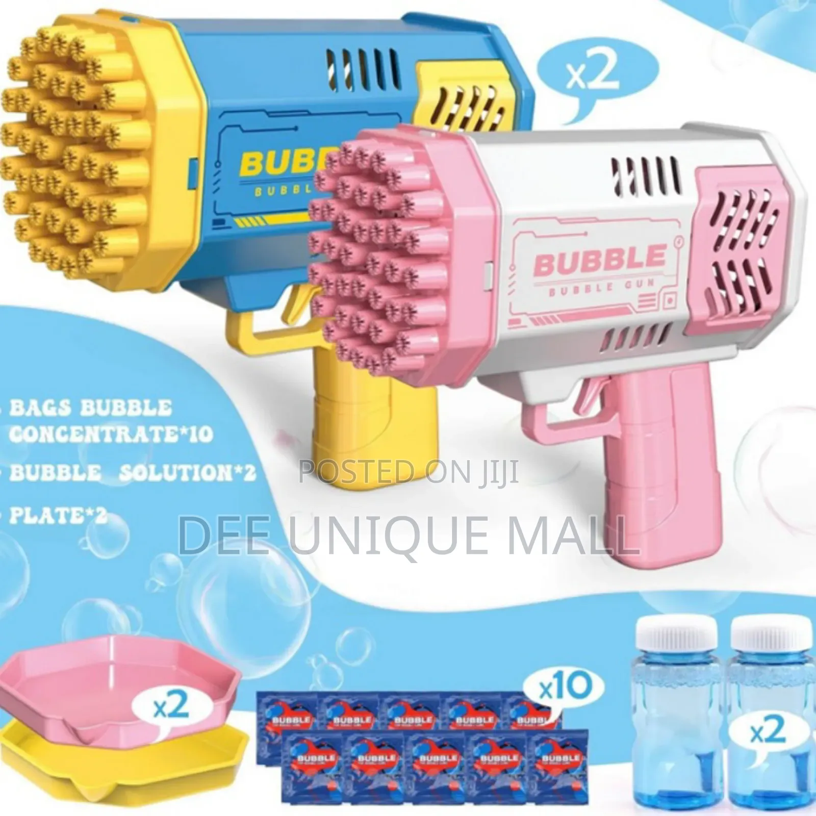 Bubble Machine Gun With 2 Pack Bubbles for Toddlers.