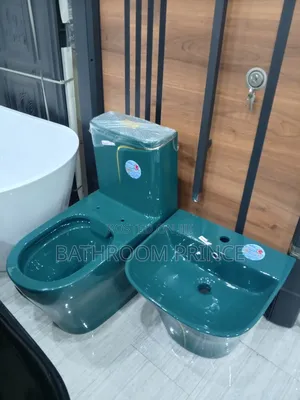 Luxury Colour With Strip Gold Water Closet With Wallhung Basin