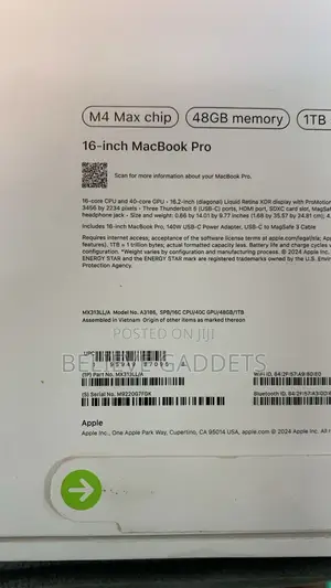 New Apple MacBook Pro 2024 M4 Max 16-Inch 48GB Apple M4 Max SSD 1T