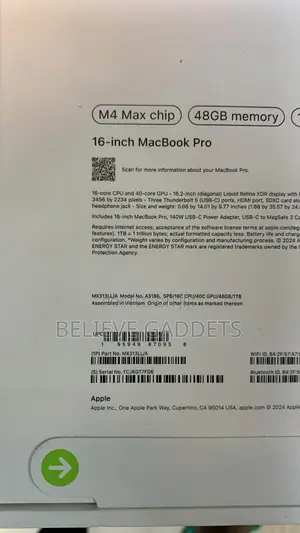 New Apple MacBook Pro 2024 M4 Max 16-Inch 48GB Apple M4 Max SSD 1T