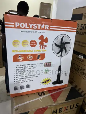 Pvkl-1878busb Polystar Stand Fan | 18-inch Battery Fan