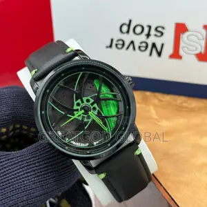 Never Stop  Wristwatch With Quality Leather Strap