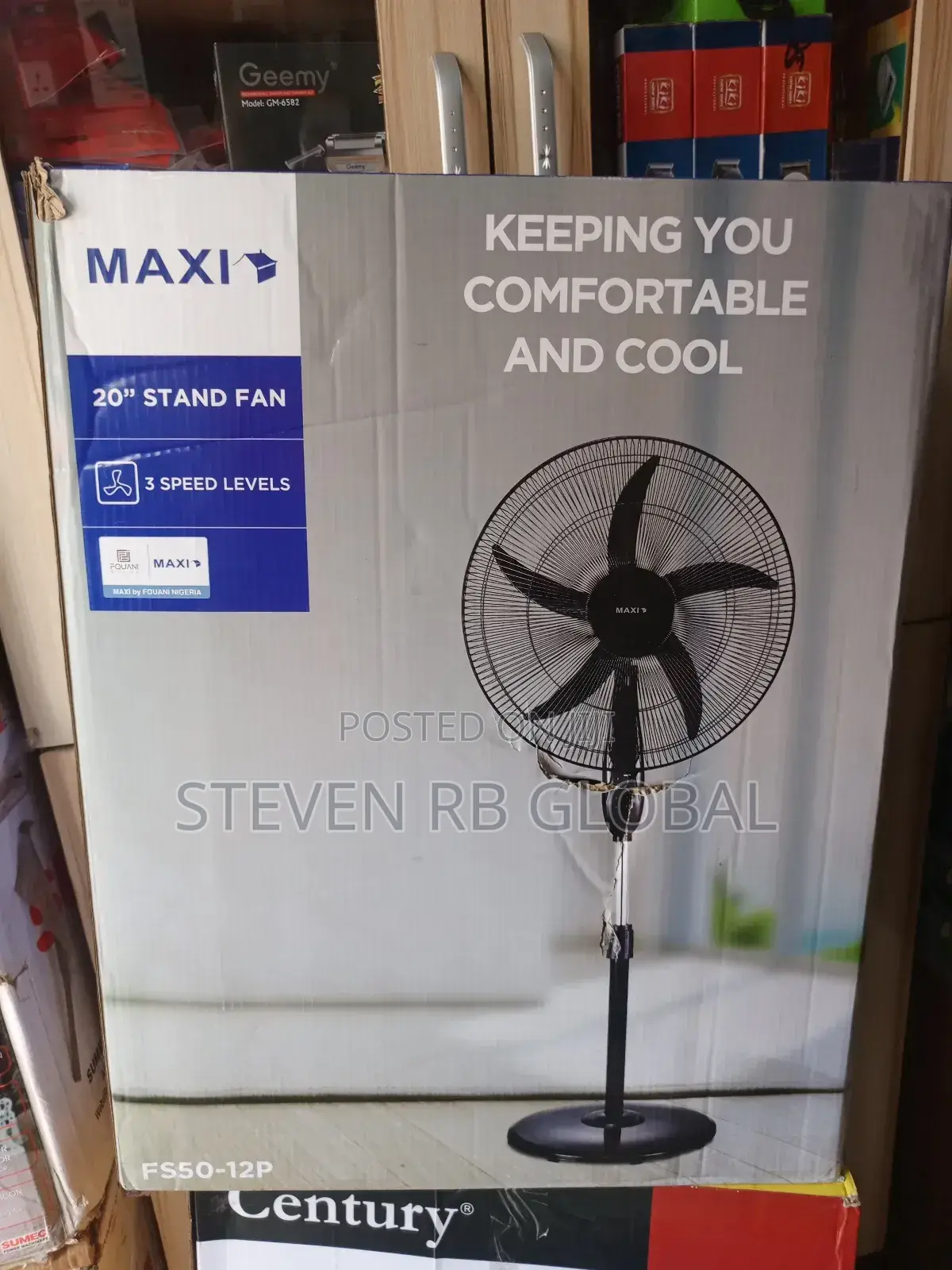 Maxi Standing Fan 20 Inch – Black (50-12pb)