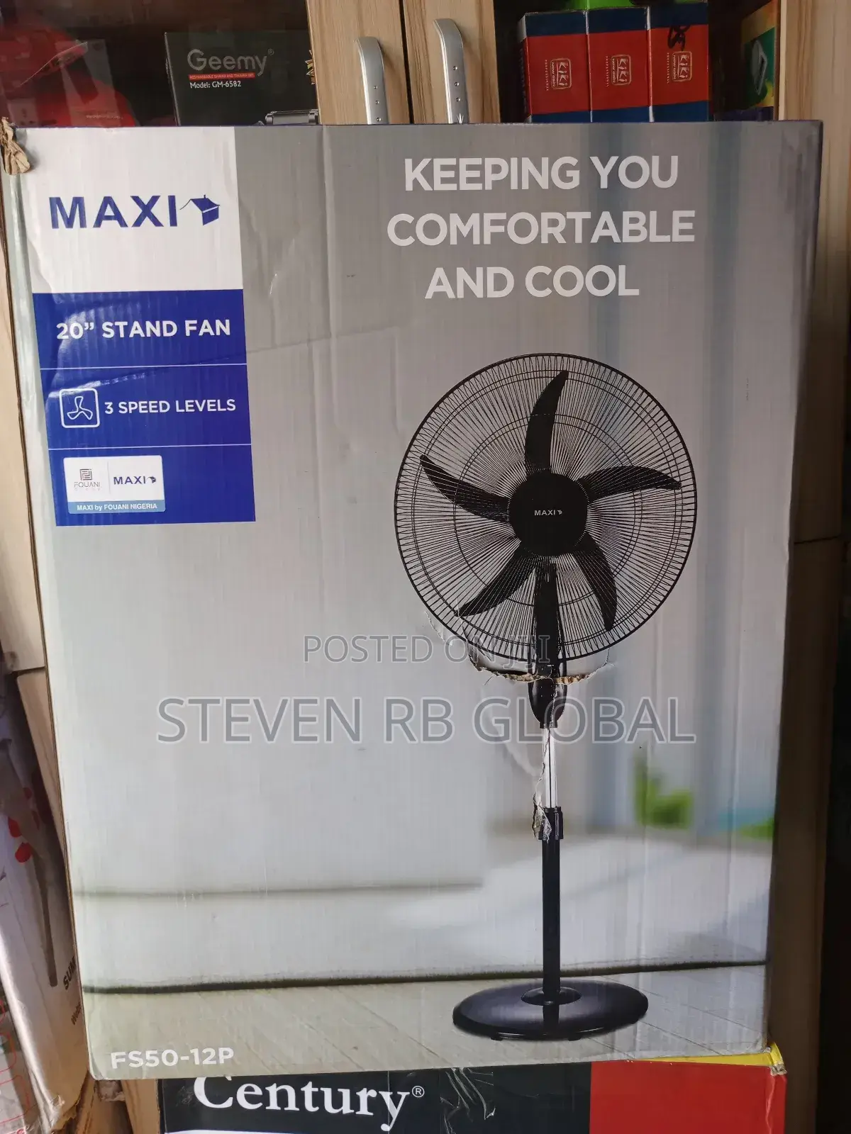 Maxi Standing Fan 20 Inch – Black (50-12pb)