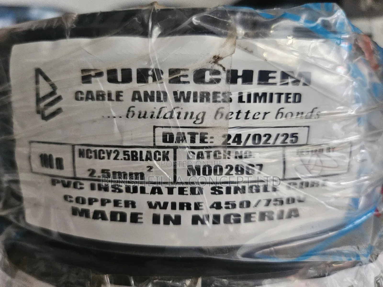 2.5mm PVC Insulated Single - Core Copper Cable