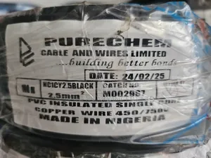 2.5mm PVC Insulated Single - Core Copper Cable
