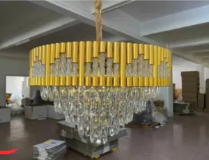 White Gold Crystal Chandelier