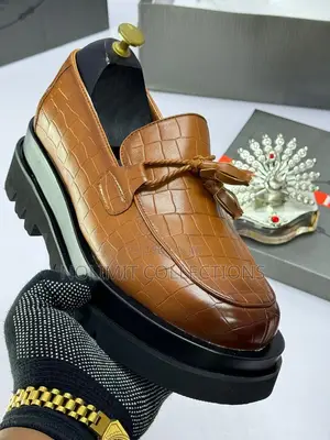 Prada Croc Leather Loafers