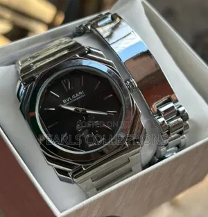 Bvlgari Silver Chain Watch and Bracelet (Special Gift Set)