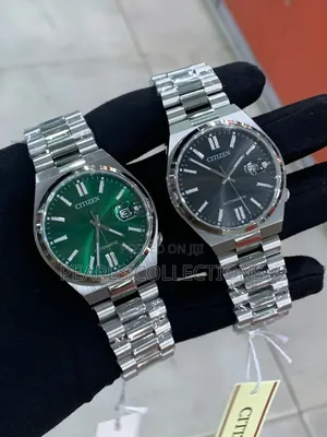 Citizen Silver Chain Watch (Green Face Dial)