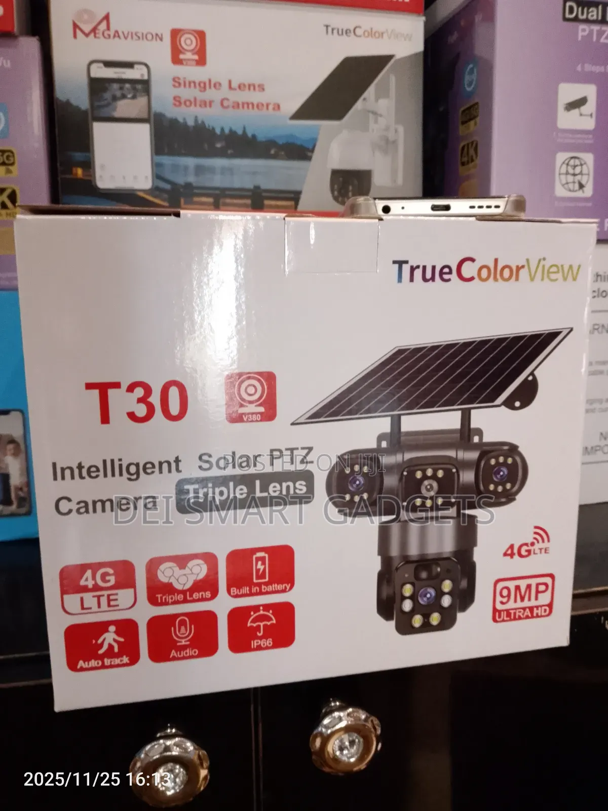 4g Solar Camera Triple Lens