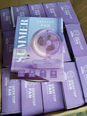 Summer Desktop Fan With Colorful Light.
