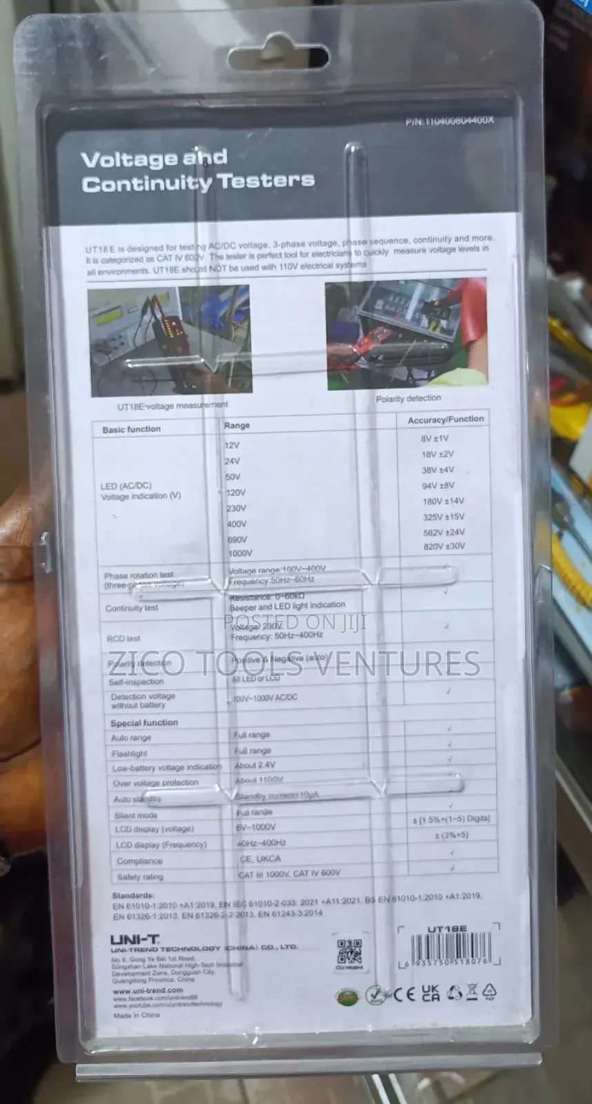 Ut18e Voltage and Continuity Tester Up to 1000v