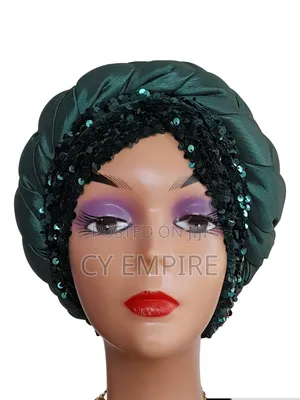 Silk Sequins 2 in 1 Turban