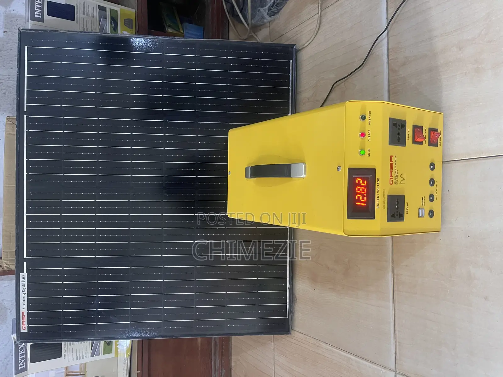 Qasa Solar Power Generator Unit Connected to a 100watts Solar Panel