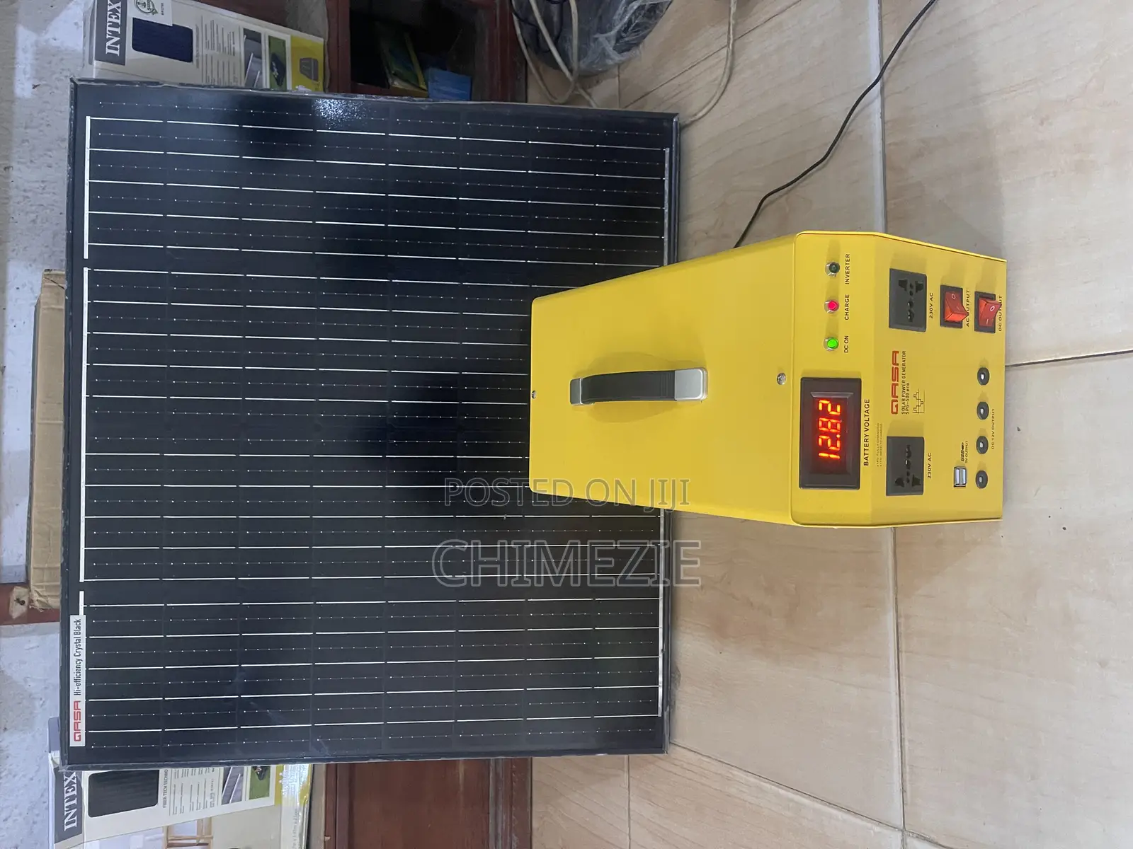 Qasa Solar Power Generator Unit Connected to a 100watts Solar Panel