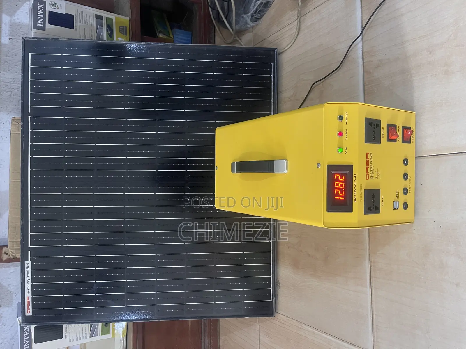 Qasa Solar Power Generator Unit Connected to a 100watts Solar Panel