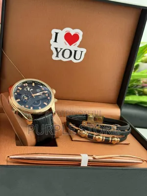 Tag Heuer Chronograph Men's Leather Watches, Bracelet and Pen Gift Set