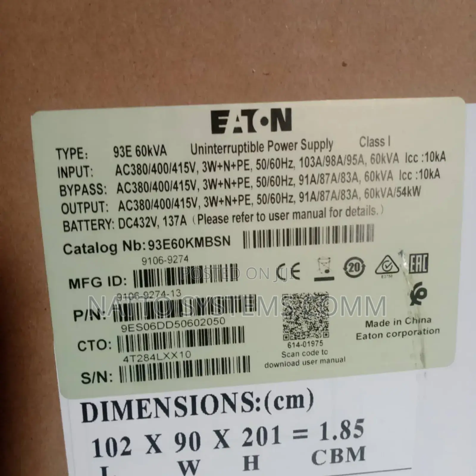 Eaton 60kva Ups