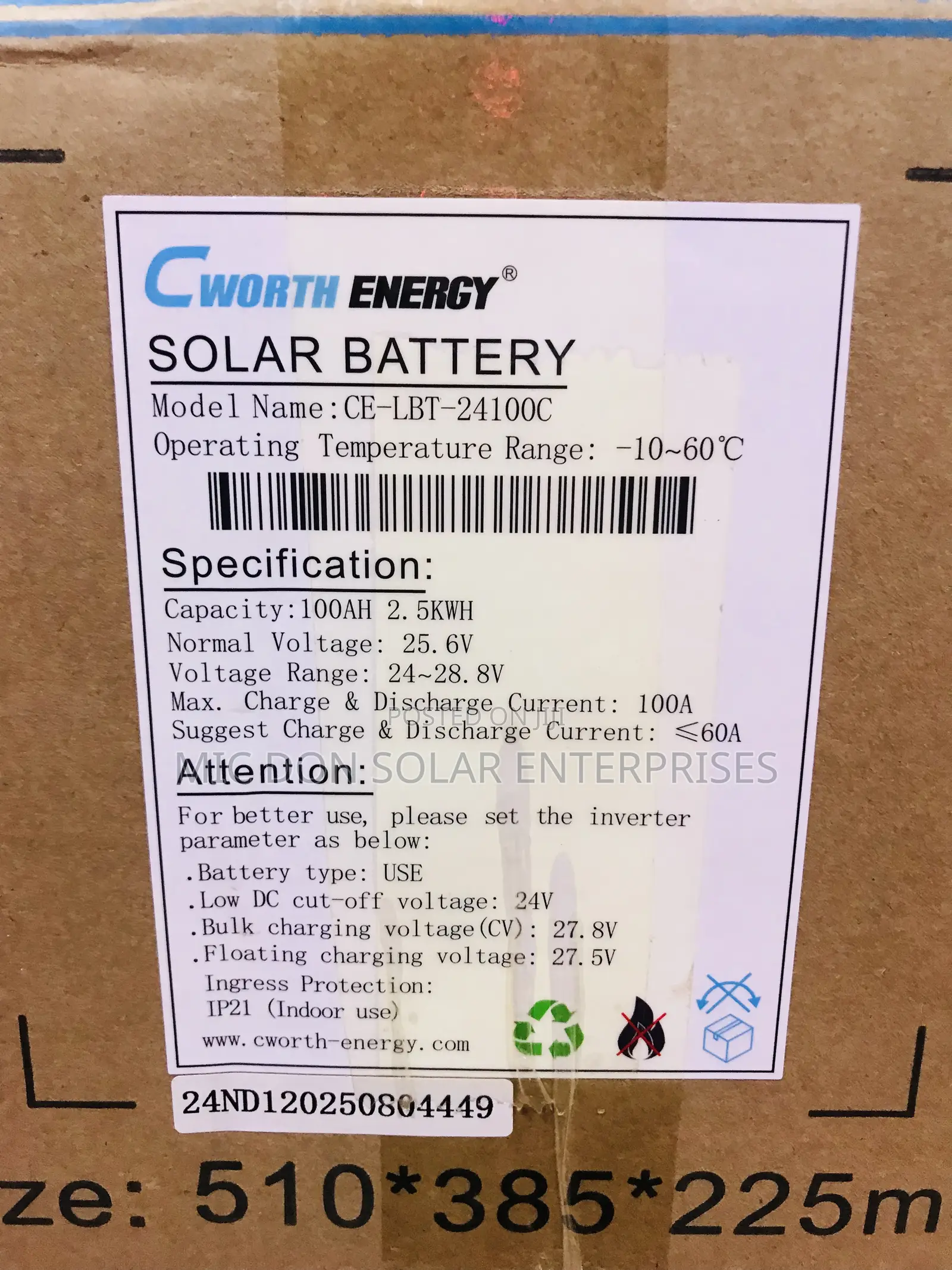 2.5kwh 24v Lithium Battery