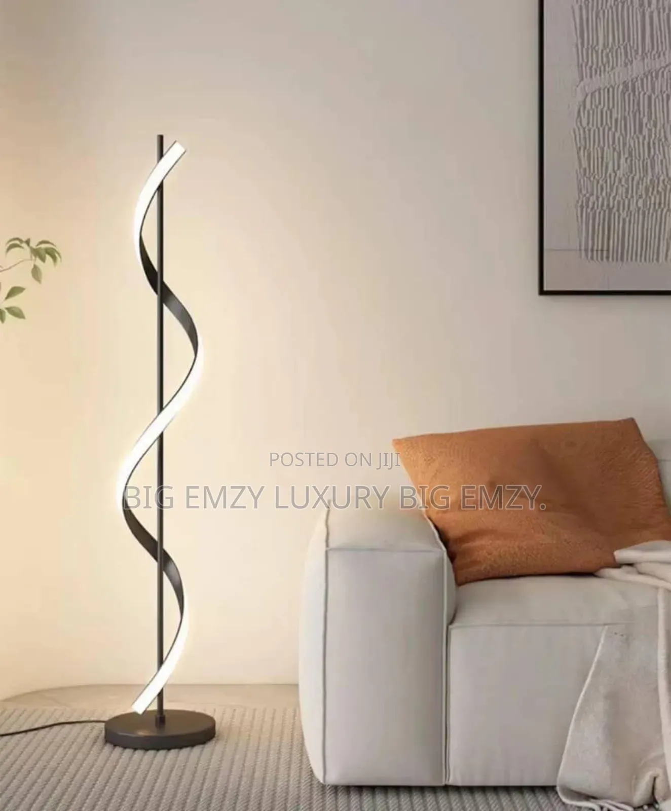 A Modern Spiral Floor Lamp.