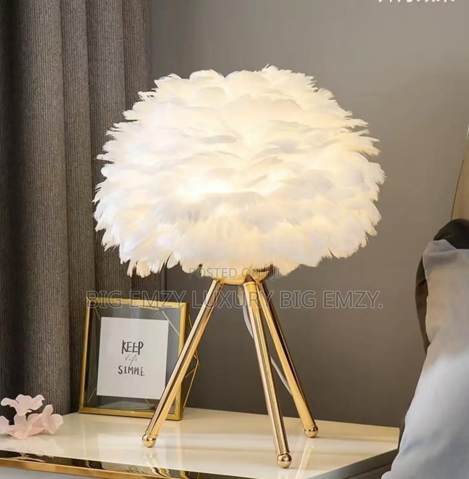 Feather Table Lamp or an Ostrich Feather Lamp.