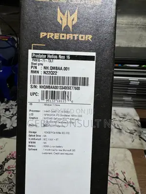 New Laptop Acer Predator Helios Neo 16 32GB Intel Core i7 SSD 1T